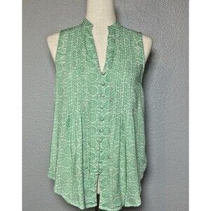 Maeve cloth buttoned tank blouse womens sz XS summer dainty flirty pleated boho